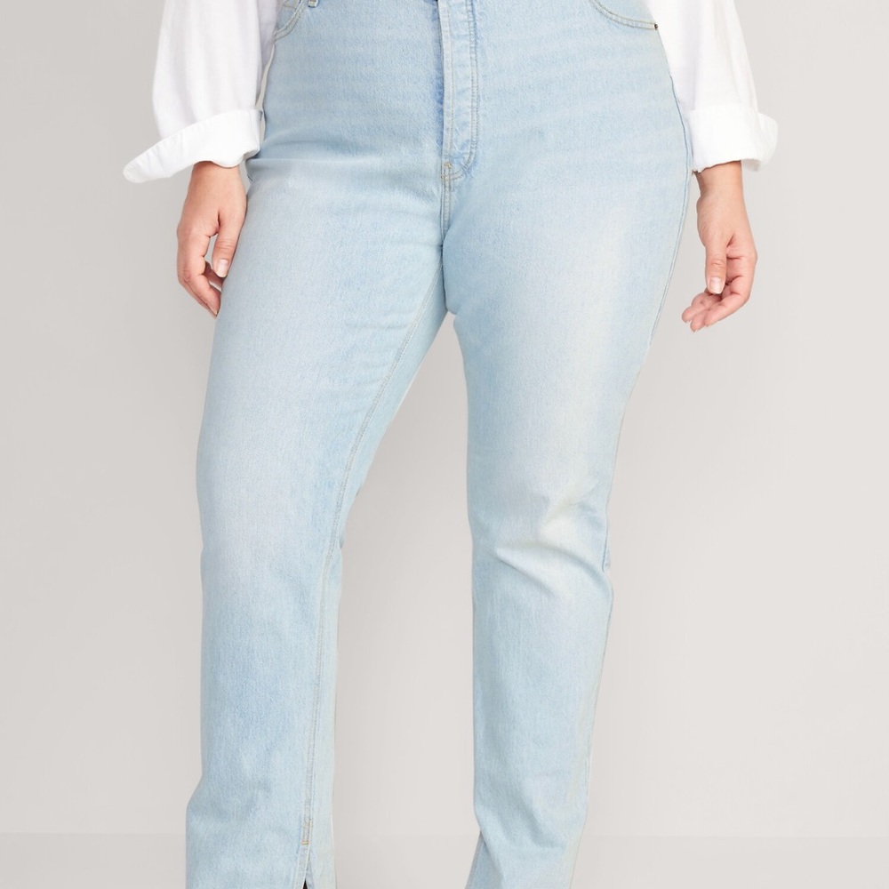 NWT Extra High Waist Boot Cut Jean with Side-Slit